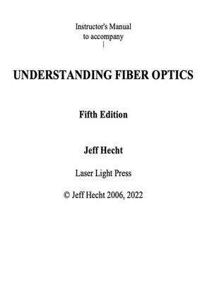 cover image of Instructor's Guide 5th ed Understanding Fiber Optics